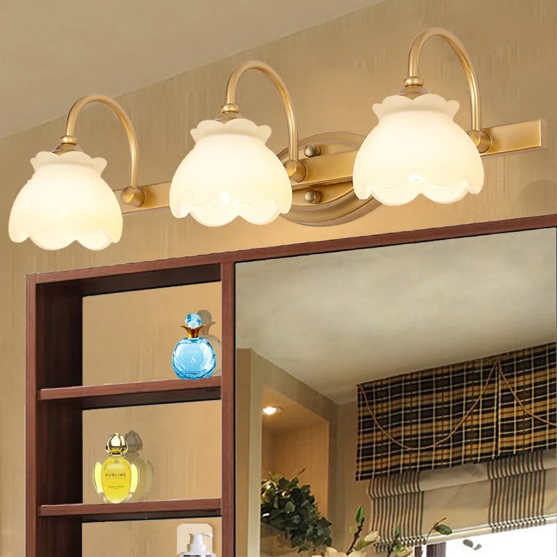 Traditionele Wandlamp Badkamerspiegel Verlichting LED Messing 2/3/4 Lichtpunten | Sansoti