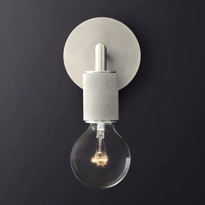 Minimalistische Wandlamp met Vierkante Arm – Metalen Sconce voor Binnen in Zwart, Messing of Chroom | 1 of 2 Lichtpunten | Bare Bulb Industrieel Design | E26/E27 Fitting | Sansoti