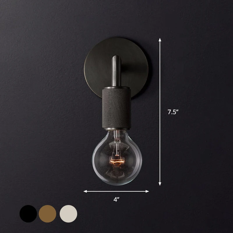 Minimalistische Wandlamp met Vierkante Arm – Metalen Sconce voor Binnen in Zwart, Messing of Chroom | 1 of 2 Lichtpunten | Bare Bulb Industrieel Design | E26/E27 Fitting | Sansoti