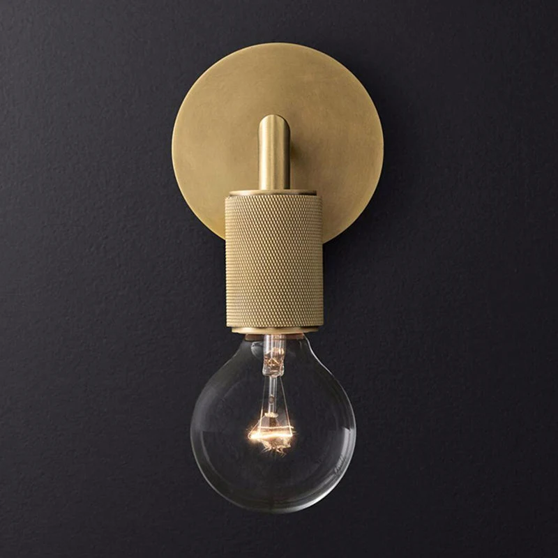 Minimalistische Wandlamp met Vierkante Arm – Metalen Sconce voor Binnen in Zwart, Messing of Chroom | 1 of 2 Lichtpunten | Bare Bulb Industrieel Design | E26/E27 Fitting | Sansoti