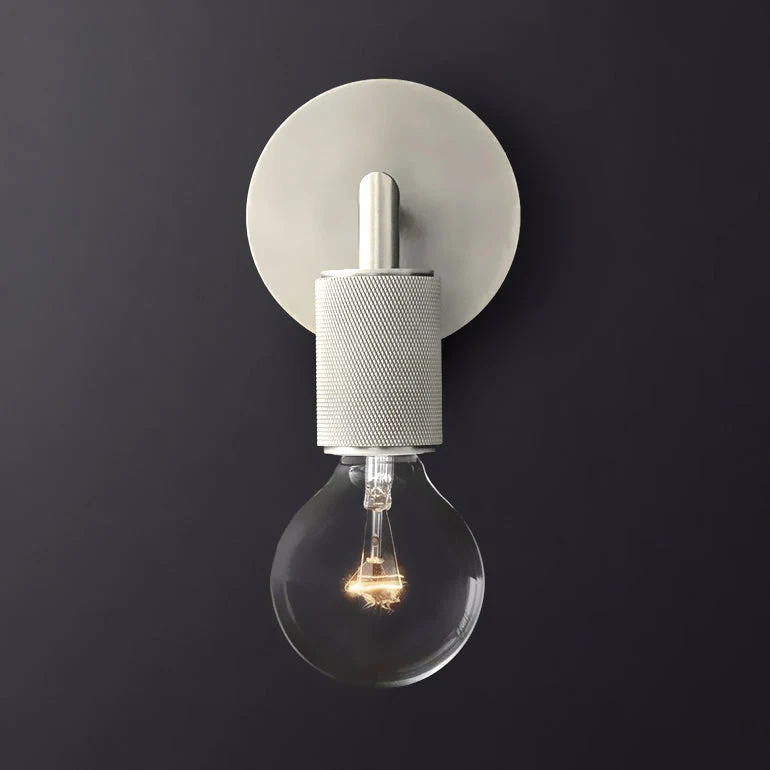 Minimalistische Wandlamp met Vierkante Arm – Metalen Sconce voor Binnen in Zwart, Messing of Chroom | 1 of 2 Lichtpunten | Bare Bulb Industrieel Design | E26/E27 Fitting | Sansoti
