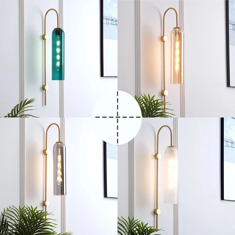 Mid-Century Wandlamp Metalen Zwanenhals met Geribbelde Glazen Kap | Sansoti