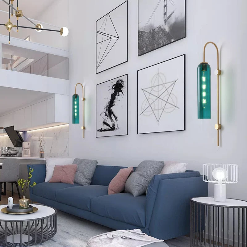 Mid-Century Wandlamp Metalen Zwanenhals met Geribbelde Glazen Kap | Sansoti