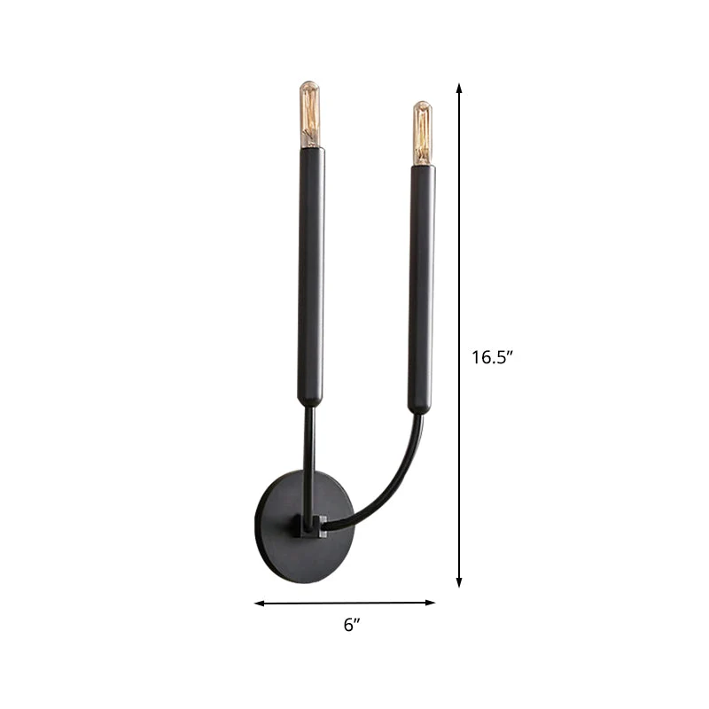 Metalen Buislamp Wandlamp Traditionele Stijl Zwart of Messing voor Eetkamer Woonkamer Hal | Sansoti