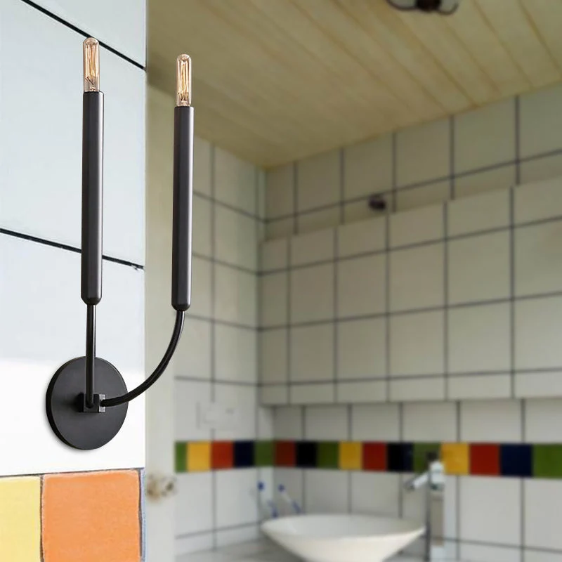 Metalen Buislamp Wandlamp Traditionele Stijl Zwart of Messing voor Eetkamer Woonkamer Hal | Sansoti
