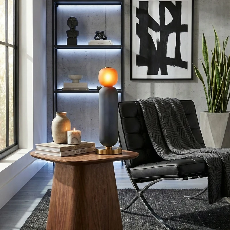 Glazen Tafellamp met Gouden Voet – Modern Design met Gekleurde Kappen – 15-53 cm | Sansoti