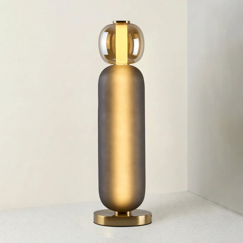Glazen Tafellamp met Gouden Voet – Modern Design met Gekleurde Kappen – 15-53 cm | Sansoti