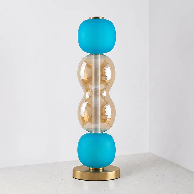 Glazen Tafellamp met Gouden Voet – Modern Design met Gekleurde Kappen – 15-53 cm | Sansoti