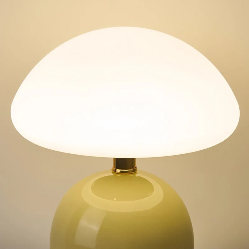 Keramische Tafellamp met Rotomold Kap - Warm Wit LED 3000K - Ø 20 cm - Scandinavische Designlamp | Sansoti