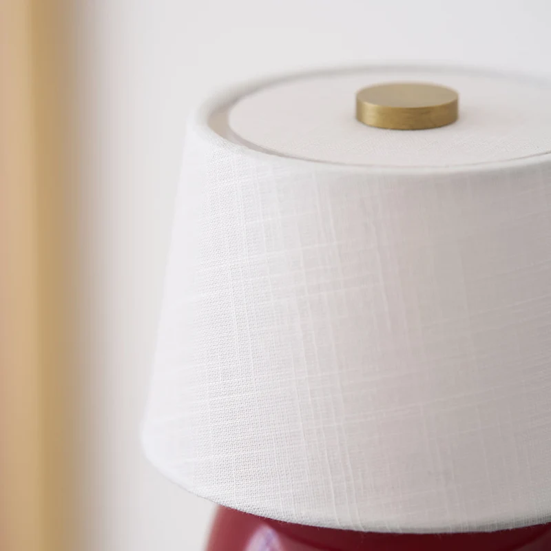 Draagbare Tafellamp met Geïntegreerde Batterij 240 lm Warm Wit 3000K Keramiek Linnen Kap Touch-Bediening | Sansoti