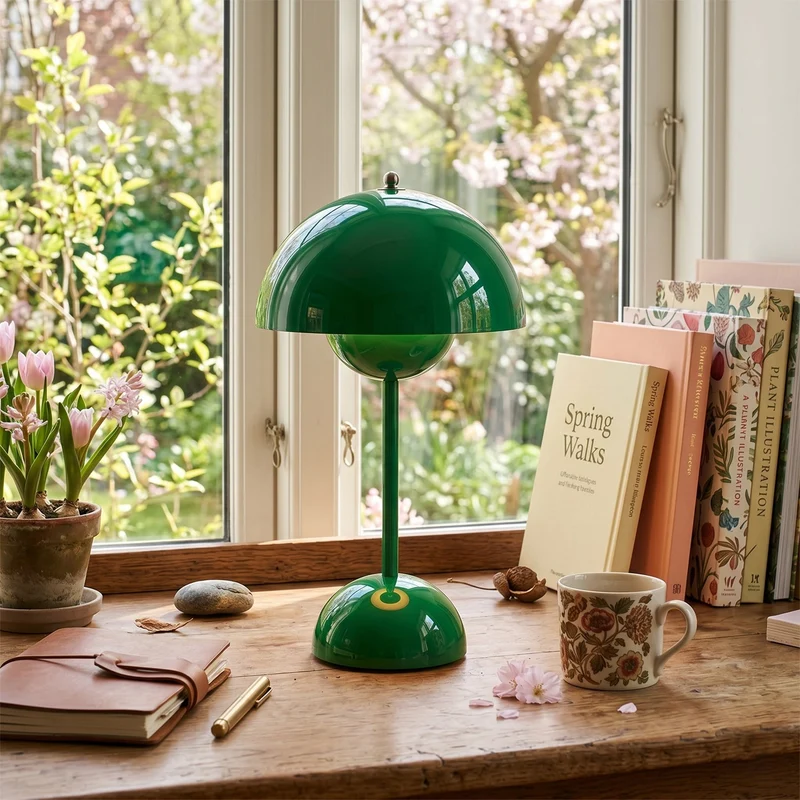 Draadloze Tafellamp met Geïntegreerde LED Accu — Dimbaar 3000K-6000K | Icoon Scandinavisch Design | Sansoti