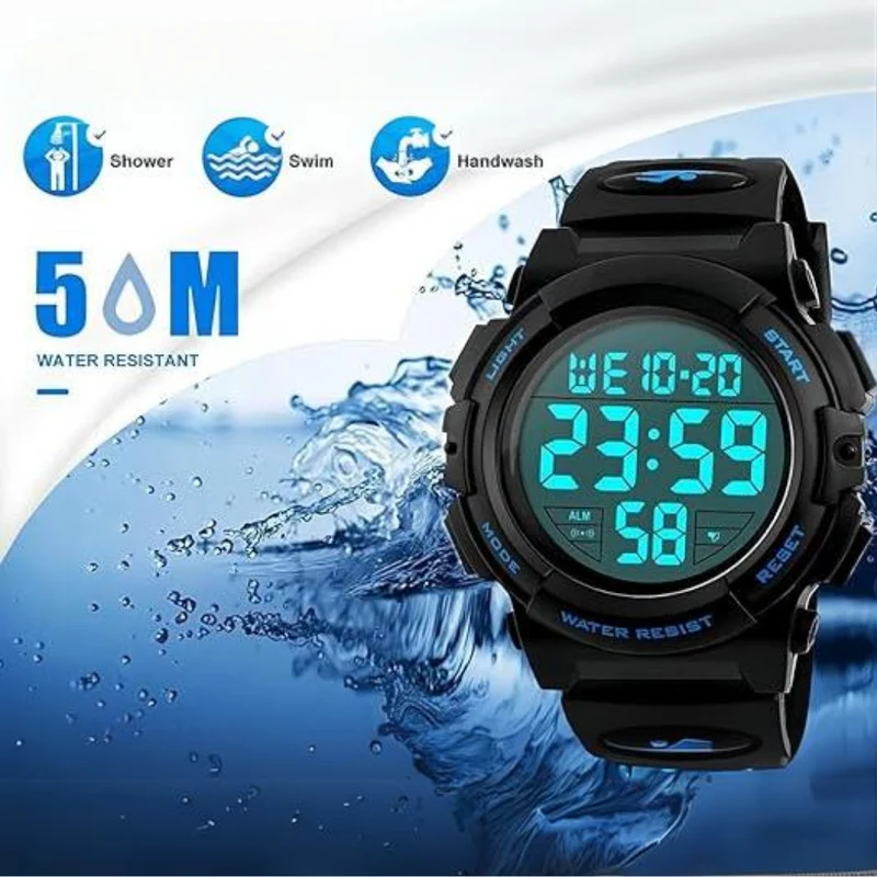 Digitaal Sporthorloge voor Heren — Waterdicht LED-Display met Militaire Afwerking | Sansoti