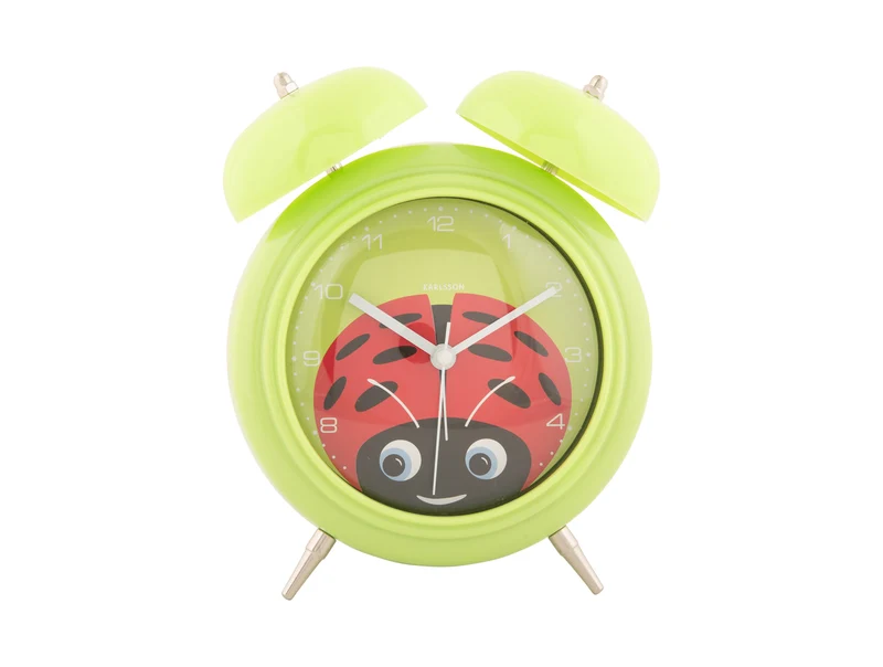 Karlsson Peekaboo Ladybug KA5980GR Wecker Grün • Bewegende Augen • Marienkäfer-Design