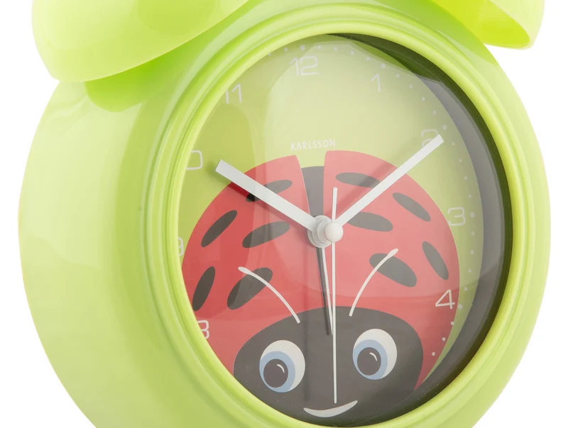 Karlsson Peekaboo Ladybug KA5980GR Wecker Grün • Bewegende Augen • Marienkäfer-Design