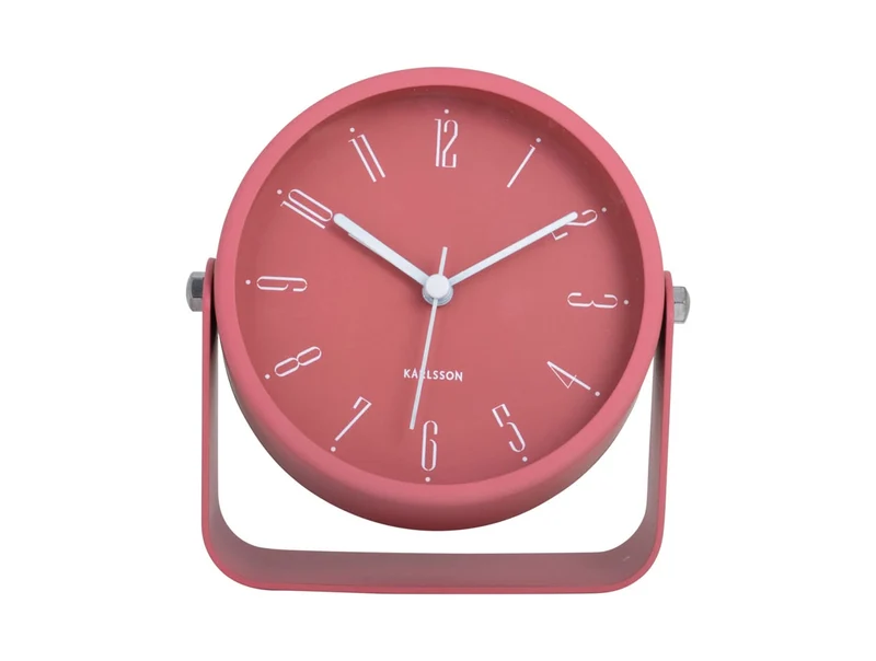 Karlsson Regal Numbers KA5989RD Wecker Blushrot • Lichtfunktion • Elegantes Eisengehäuse
