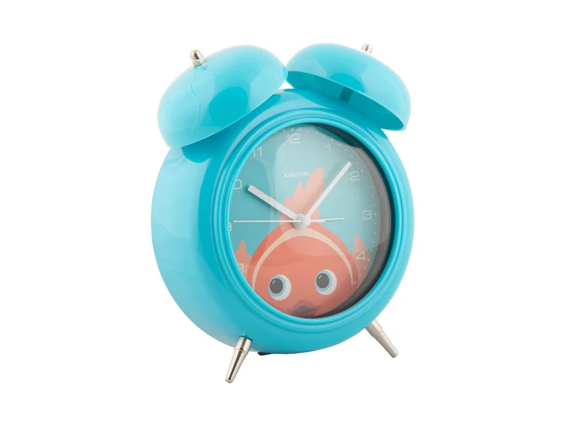 Karlsson Peekaboo Goldfish KA5980LB Wecker Hellblau • Bewegliche Augen • Kinderzimmer-Design