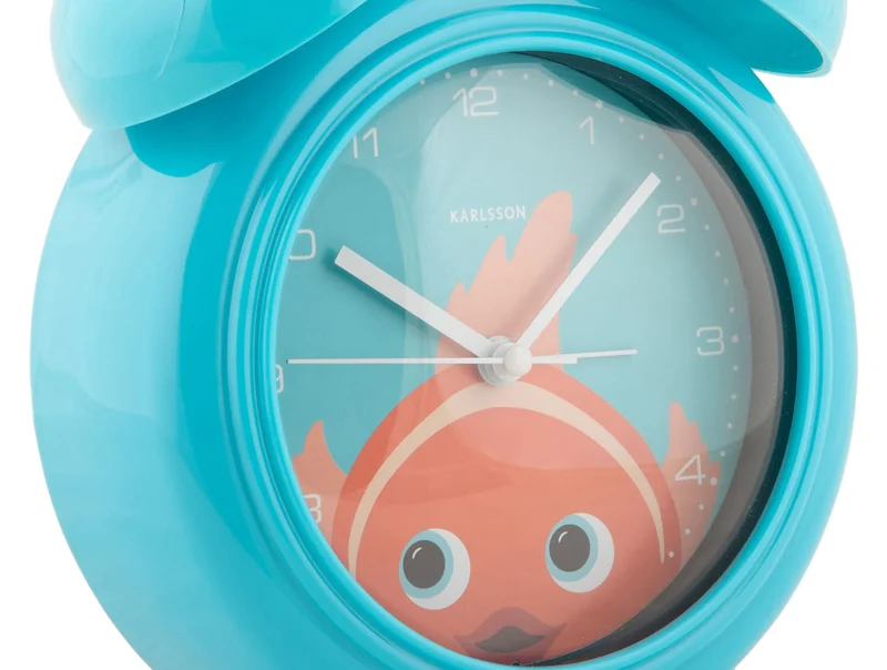 Karlsson Peekaboo Goldfish KA5980LB Wecker Hellblau • Bewegliche Augen • Kinderzimmer-Design