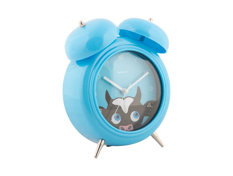 Karlsson Peekaboo Cow KA5980BL Wecker Blau • Bewegliche Augen • Kinderzimmer-Design