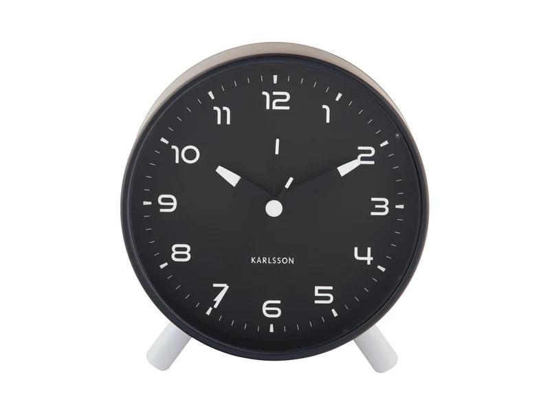 Karlsson Orgullo KA6029BK Wecker Schwarz • Geräuschloses Sweep-Werk • Zeitloses Design