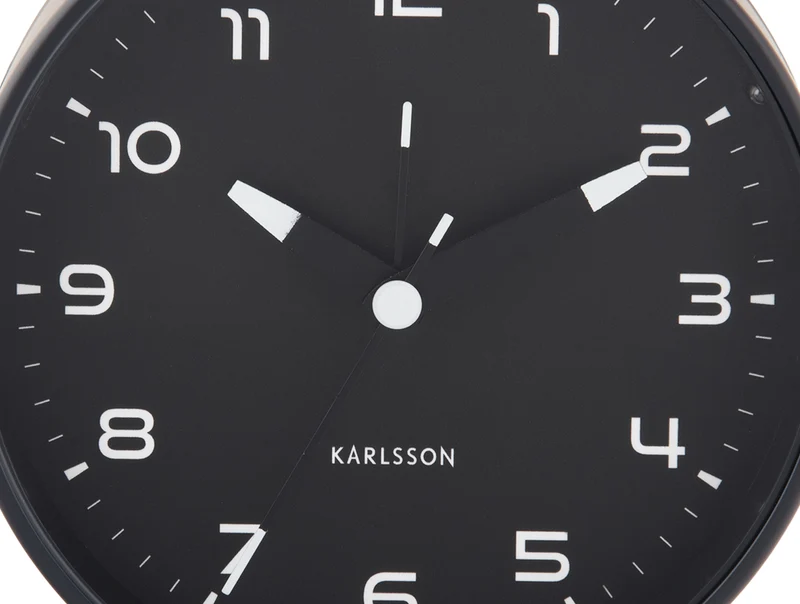 Karlsson Orgullo KA6029BK Wecker Schwarz • Geräuschloses Sweep-Werk • Zeitloses Design