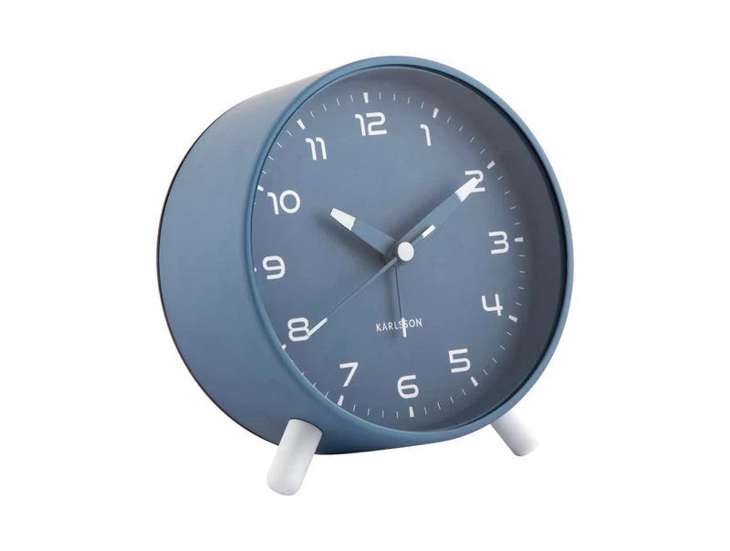 Karlsson Orgullo KA6029BL Wecker Klassikblau • Geräuschloses Sweep-Uhrwerk • Eisengehäuse