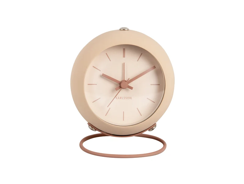 Karlsson Nirvana Globe KA5857SB Wecker Sandbraun • Geräuschloses Sweep-Uhrwerk • Schwebender Kugelstil