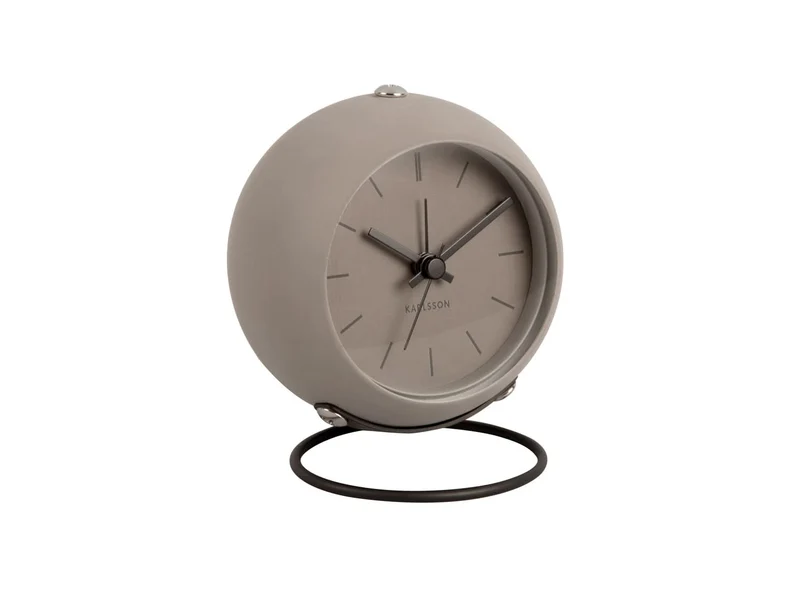 Karlsson Nirvana Globe KA5857GY Wecker Dunkelwarmgrau • Geräuschloses Sweep-Uhrwerk • Schwebendes Globe-Design