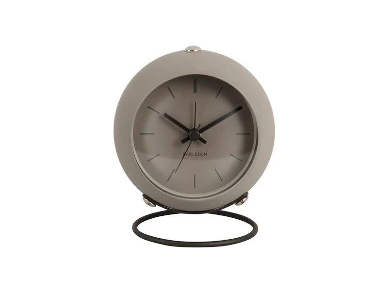 Karlsson Nirvana Globe KA5857GY Wecker Dunkelwarmgrau • Geräuschloses Sweep-Uhrwerk • Schwebendes Globe-Design