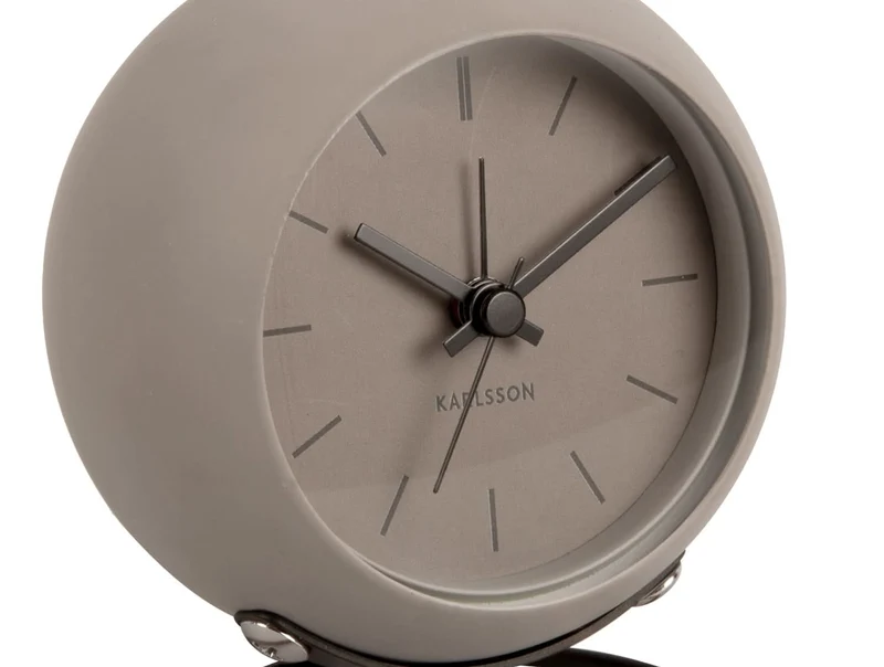 Karlsson Nirvana Globe KA5857GY Wecker Dunkelwarmgrau • Geräuschloses Sweep-Uhrwerk • Schwebendes Globe-Design