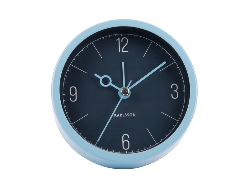 Karlsson Monocle KA5986BL Wecker Nachtblau • Geräuschloses Sweep-Uhrwerk • Aluminium-Design