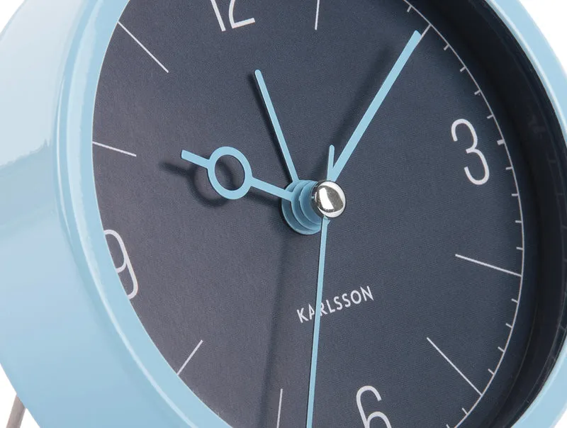 Karlsson Monocle KA5986BL Wecker Nachtblau • Geräuschloses Sweep-Uhrwerk • Aluminium-Design