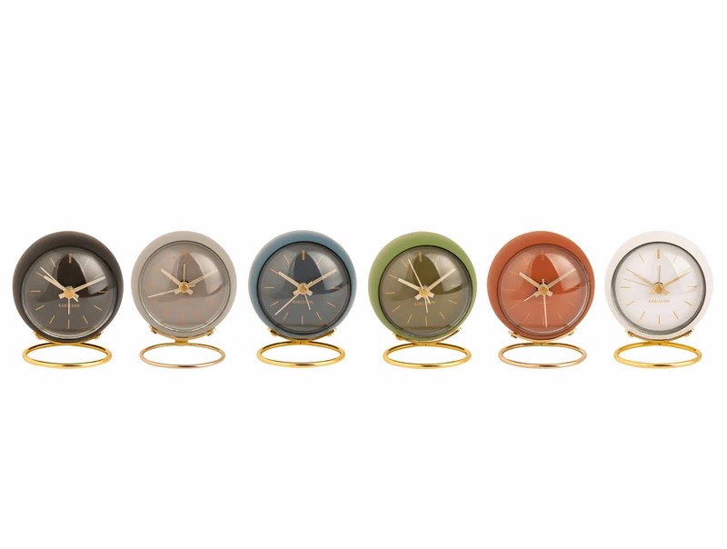 Karlsson Mini Globe KA5900AS 6 Stück in verschiedenen Farben - Wecker Mehrfarbig • Kompaktes Kugeldesign • Eisen-Gehäuse