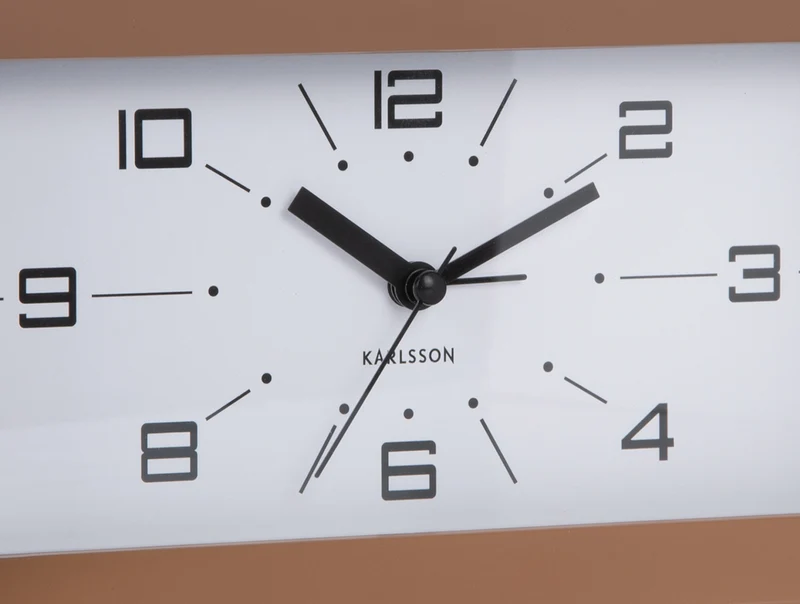 Karlsson Lujo Rectangle KA6066BR Wecker Mochabraun • Geräuschloses Sweep-Uhrwerk • Retro-Design