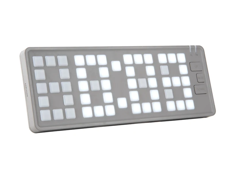 Karlsson Keyboard KA5984GY Wecker Hellgrau • LED-Display • Retro-Keyboard-Design