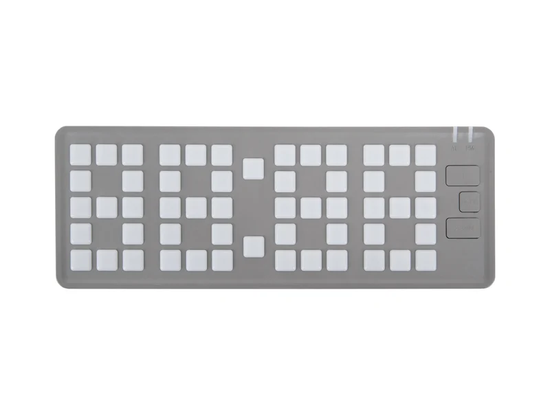 Karlsson Keyboard KA5984GY Wecker Hellgrau • LED-Display • Retro-Keyboard-Design