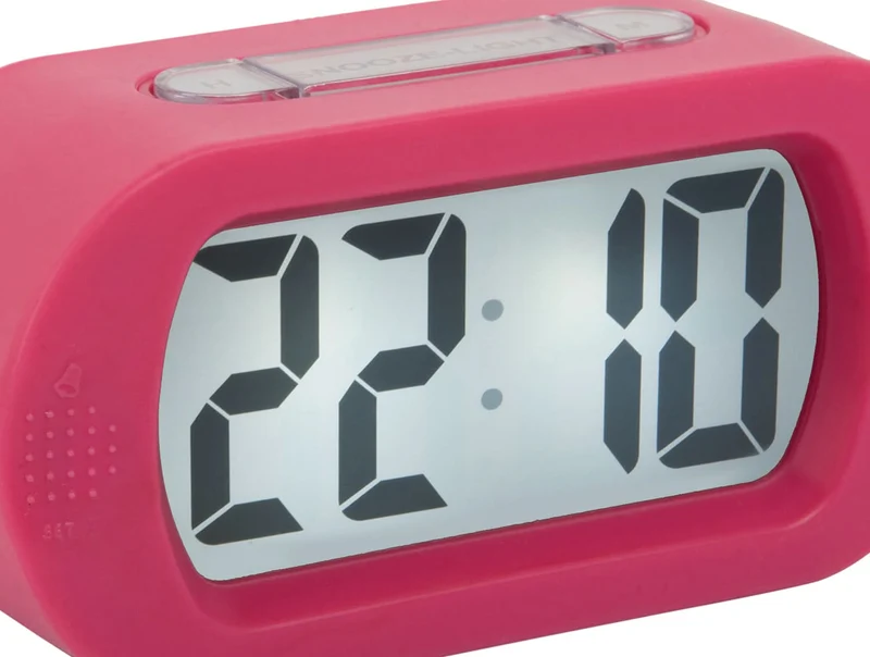 Karlsson Gummy KA5753BP Wecker Pink • Digitales LCD-Display • Weiches Silikongehäuse