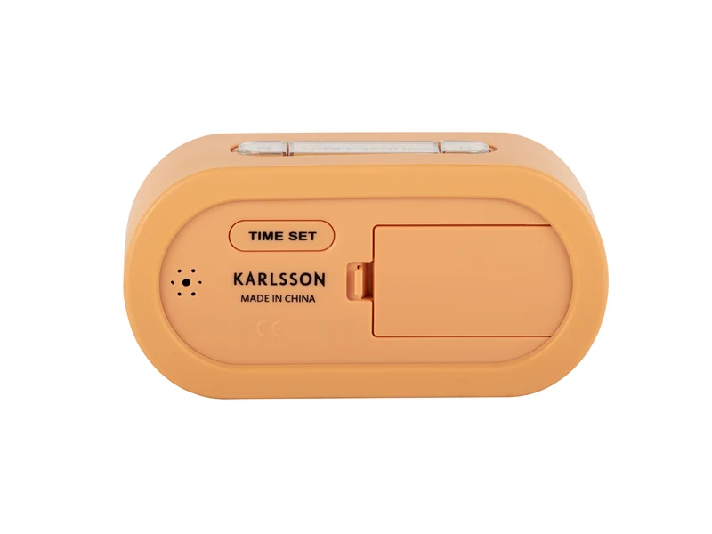 Karlsson Gummy KA5753LO Wecker Soft Orange • Geräuschloses Digitalwerk • Snooze & Nachtlicht