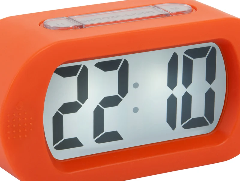 Karlsson Gummy KA5753OR Wecker Orange • Digitales LCD-Display • Großer Snooze-Knopf