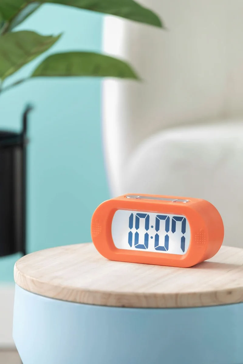 Karlsson Gummy KA5753OR Wecker Orange • Digitales LCD-Display • Großer Snooze-Knopf
