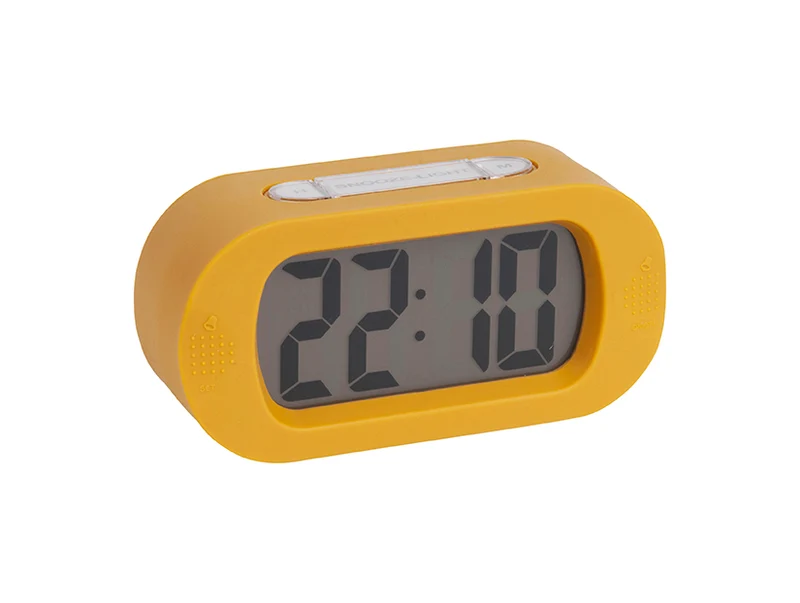Karlsson Gummy KA5753YE Wecker Ockergelb • Silikongehäuse • Snooze und LED-Beleuchtung