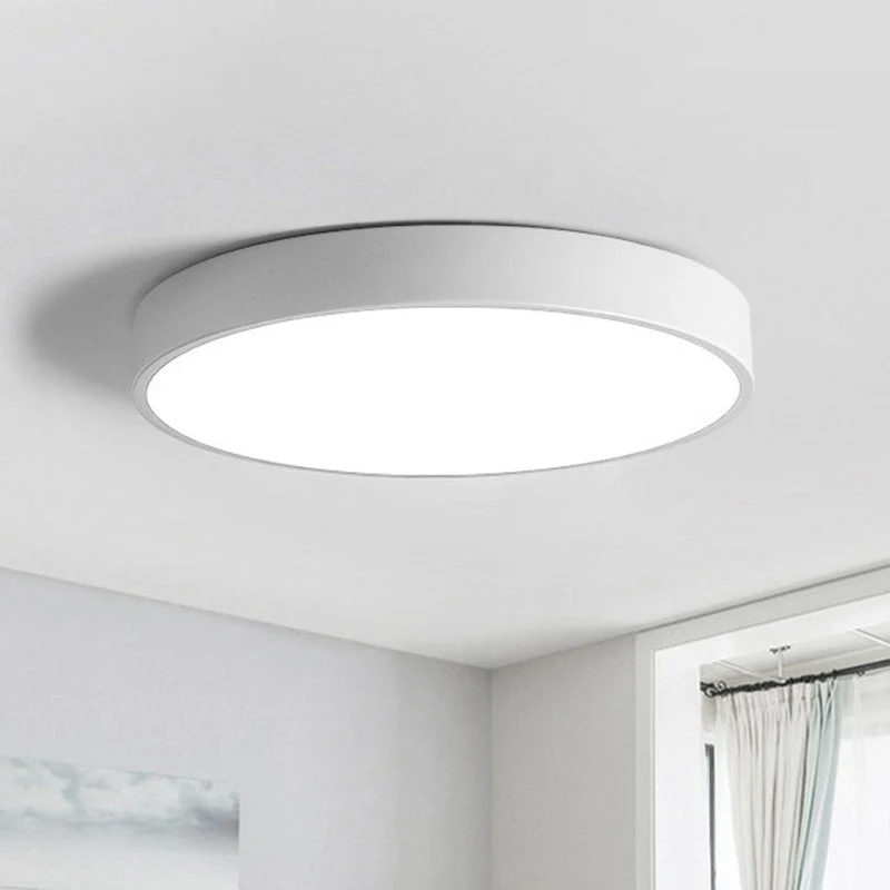 Ronde LED Plafondlamp Scandinavisch Design Metalen Slaapkamerlamp Extra-dun Plafondverlichting Nordic Sfeervolle Dimbare Opbouw | Sansoti