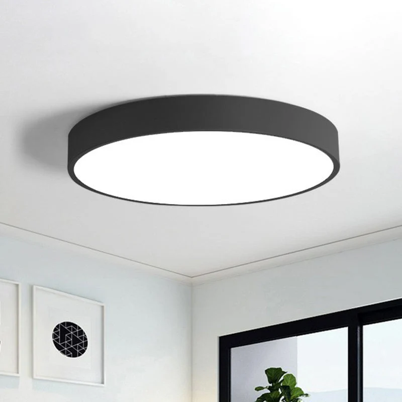 Ronde LED Plafondlamp Scandinavisch Design Metalen Slaapkamerlamp Extra-dun Plafondverlichting Nordic Sfeervolle Dimbare Opbouw | Sansoti