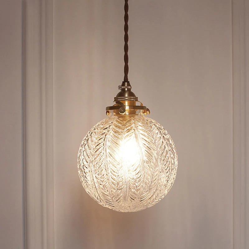 Glazen Hanglamp met Veerdesign – Rookgrijs of Transparant Glas – E14 Fitting – Koloniale Stijl | Sansoti