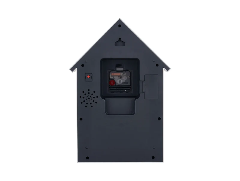 Karlsson Dog House KA6108WG Wanduhr Warmgrau • Sweep-Uhrwerk • Kuckucksdesign mit goldenem Hund