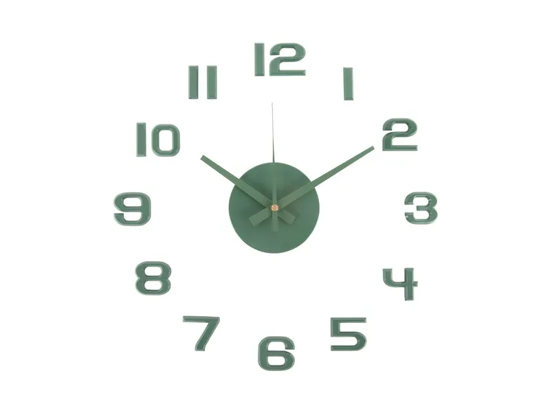 Karlsson DIY Sunset Numbers KA6001GR Wanduhr Dschungelgrün • Selbst gestalten mit Schaumstoff-Klebern • Modernes Quarzwerk
