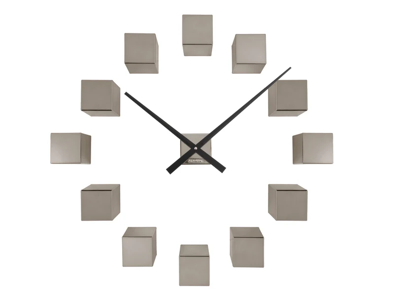 Karlsson DIY Cubic Metallic KA5974GY Wanduhr Dunkelgrau Metallic • DIY Würfel-Design • Modernes Quarzwerk
