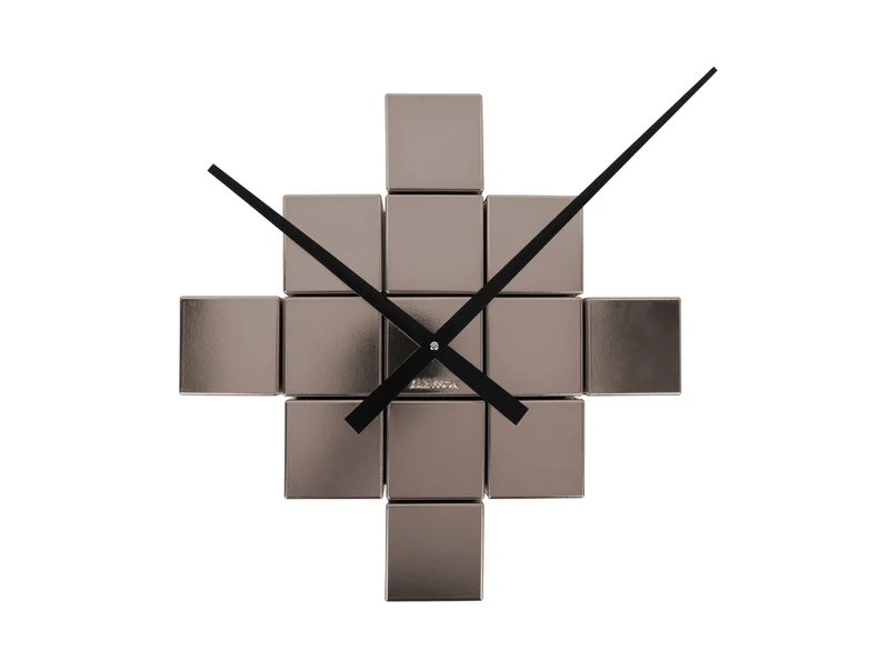 Karlsson DIY Cubic Metallic KA5974GY Wanduhr Dunkelgrau Metallic • DIY Würfel-Design • Modernes Quarzwerk