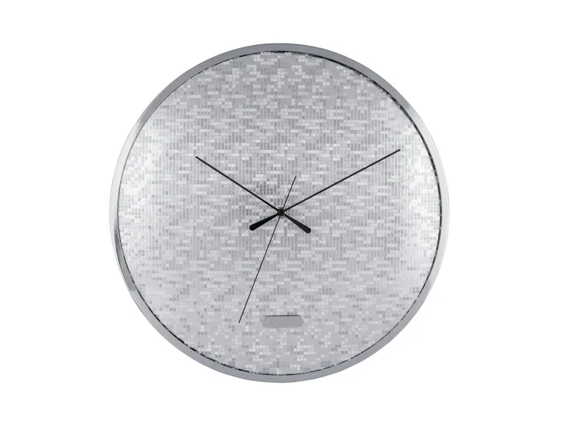 Karlsson Disco KA6005SI Wanduhr Silber • Disco-Kugel-Design • Geräuschloses Sweep-Uhrwerk