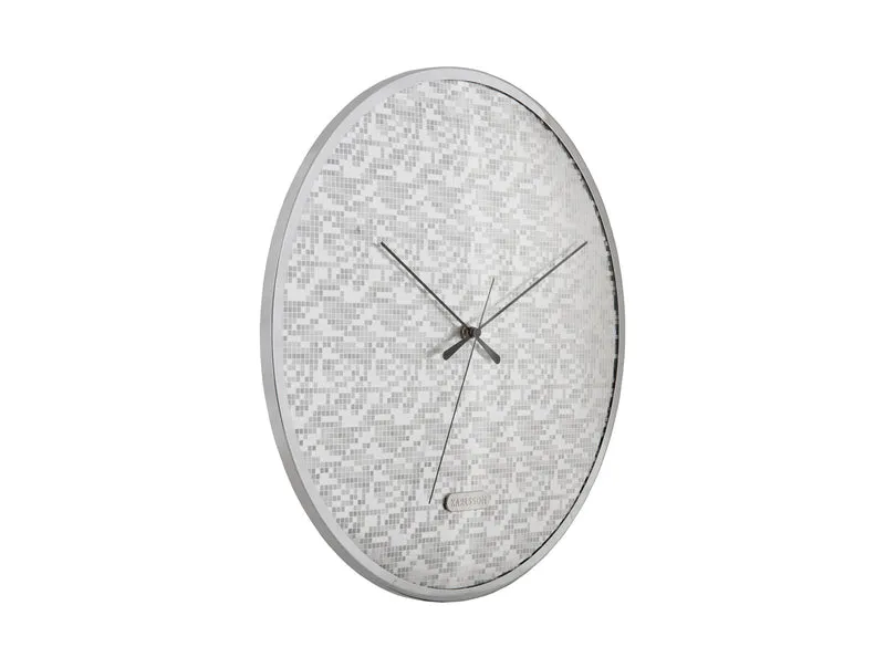 Karlsson Disco KA6005SI Wanduhr Silber • Disco-Kugel-Design • Geräuschloses Sweep-Uhrwerk