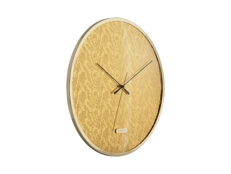 Karlsson Disco KA6005GD Wanduhr Gold • Geräuschloses Sweep-Uhrwerk • Discoball-Design